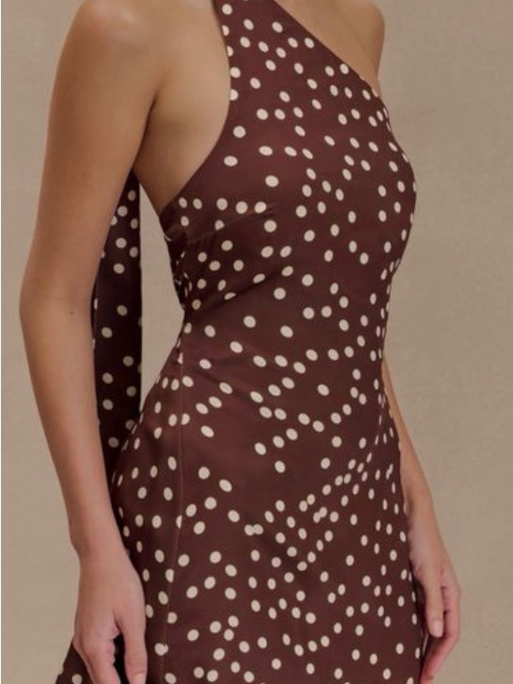 Meshki Brown Polka Dot Mini Dress with Cream Spots